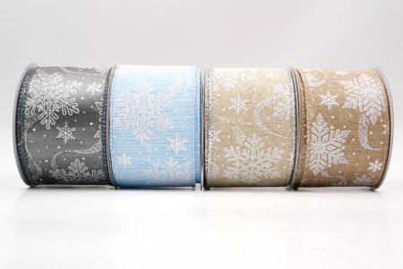 Glitter Snowflakes Christmas Wired Ribbon - Glitter Snowflakes Christmas Wired Ribbon
